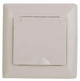 Розетка ЭРА Intro Solo Schuko 2P+E 16A 250V с крышкой слоновая кость 4-203-02 Б0043320