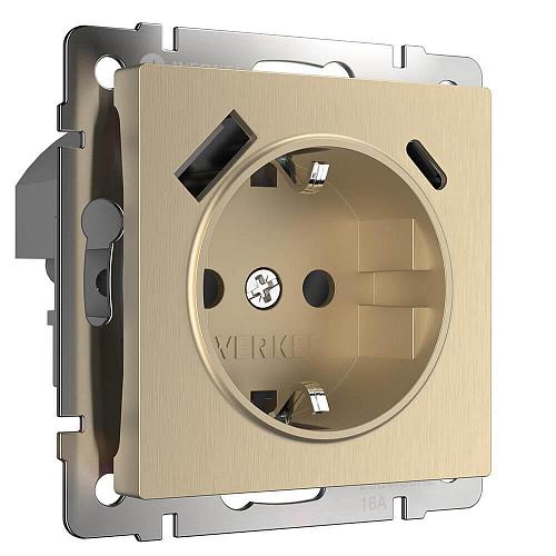 Розетка Werkel с быстрой зарядкой USB Type A+С белая W1171710 4690389176463