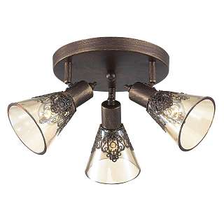 Споты с тремя и более плафонами коричневого цвета