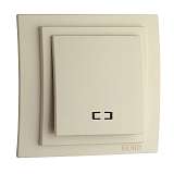 Выключатель Mono Electric Despina/ Larissa одноклавишный с подсветкой крем 500-001725-101