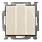 Выключатель трехклавишный ABB Basic55 16A 250V слоновая кость 2CKA001012A2158 - фото №1