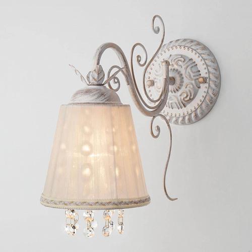 Бра Eurosvet 10007/1 белый с золотом/прозрачный хрусталь Strotskis