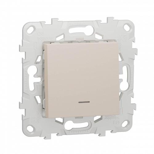 Переключатель одноклавишный с подсветкой Schneider Electric Unica New NU520344N