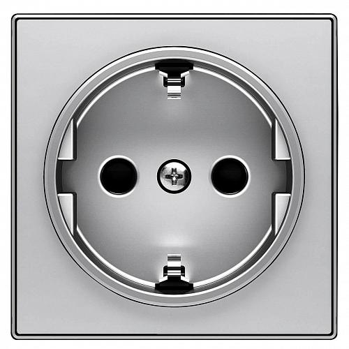 Лицевая панель ABB Sky розетки Schuko с/з серебристый алюминий 2CLA858800A1301