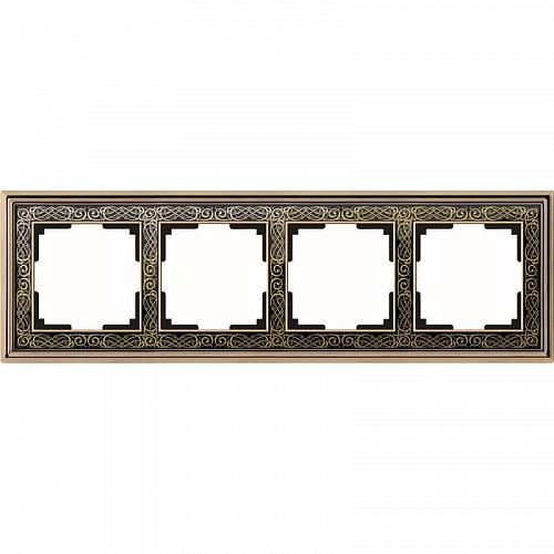 Рамка Werkel Palacio Gracia на 4 поста золото/черный WL77-Frame-04 4690389126116