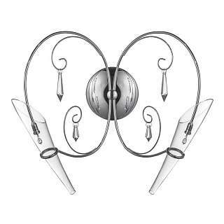 Бра с двумя плафонами с хромированной поверхностью