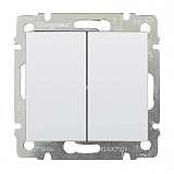 Выключатель двухклавишный Legrand Valena 10A 250V белый 774405