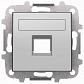 Лицевая панель ABB Sky розетки RJ12/RJ45 со шторками полем для надписи серебристый алюминий 2CLA851810A1301 - фото №1