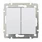 Выключатель двухклавишный Legrand Valena 10A 250V белый 774405 - фото №1
