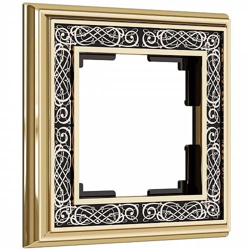 Рамка на 1 пост золото/черный Werkel W0011430 4690389159350