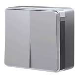 Выключатель двухклавишный Werkel Gallant серебряный W5020006 4690389167102