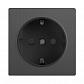 Розетка Werkel с заземлением и шторками Графит рифленый WL04-SKGS-01-IP44 4690389146008 - фото №1
