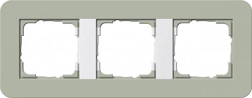 Рамка 3-постовая Gira E3 серо-зеленый/белый глянцевый 0213415