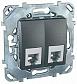 Розетка телефонная 2хRJ11 Schneider Electric Unica MGU5.9090.12ZD - фото №1