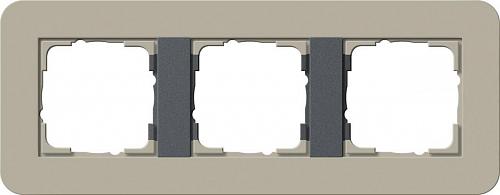 Рамка 3-постовая Gira E3 серо-бежевый/антрацит 0213428