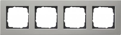 Рамка 4-постовая Gira E2 монтаж заподлицо нержавеющая сталь 0214335