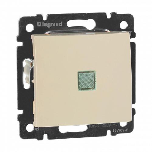 Переключатель одноклавишный Legrand Valena 10A 250V с подсветкой слоновая кость 774310