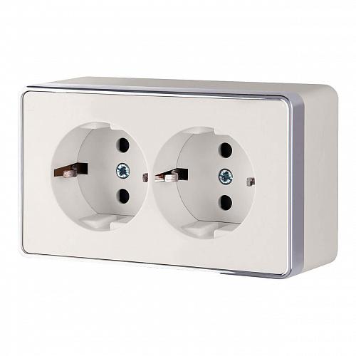 Розетка Werkel двойная с заземлением Gallant слоновая кость WL15-02-03 4690389102233