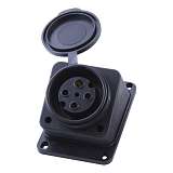 Розетка Feron Stekker с/з 32A 4000V с крышкой черный RST323144 39022