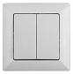 Выключатель двухклавишный ЭРА Intro Solo 10A 250V белый 4-104-01 Б0043284 - фото №1