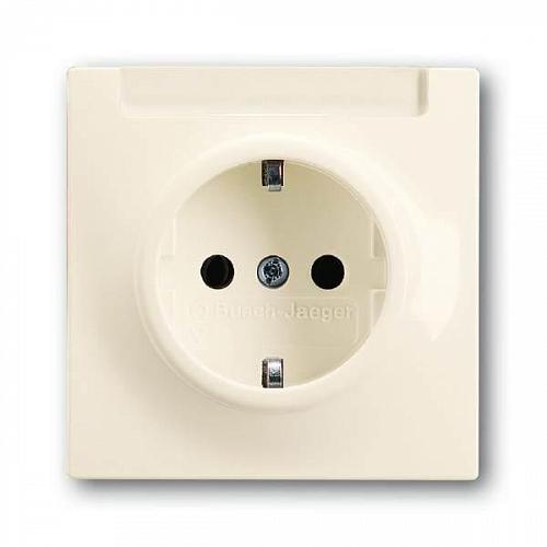 Розетка ABB Impuls Schuko с/з 16A 250V c полем для надписи безвинтовой зажим слоновая кость 2CKA002011A3846