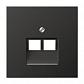 Накладка 2-ой наклонной телефонной/компьютерной розетки Jung LS 990 антрацит AL2969-2UAAN - фото №1