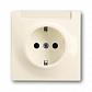 Розетка ABB Impuls Schuko с/з 16A 250V c полем для надписи безвинтовой зажим слоновая кость 2CKA002011A3846 - фото №1