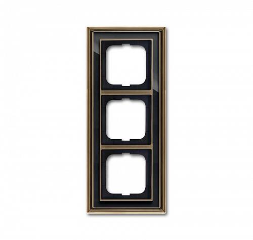 Рамка 3-постовая ABB Dynasty латунь античная/черное стекло 2CKA001754A4587