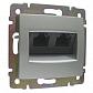 Розетка компьютерная 2хRJ45 Legrand Valena 6 кат STP на винтах алюминий 770245 - фото №1