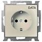 Розетка ABB Basic55 Schuko с/з 16A 250V Data безвинтовой зажим слоновая кость 2CKA002011A3856 - фото №1