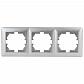 Рамка 3-постовая ЭРА Intro Solo серебро 4-503-03 Б0043419 - фото №1
