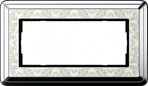 Рамка 2-модульная Gira ClassiX Art хром/кремовый 1002683