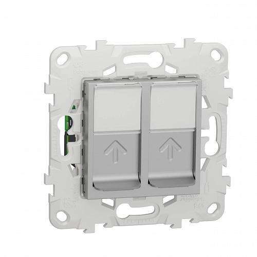 Розетка компьютерная RJ45X2 Schneider Electric Unica New Cat. 5e UTP NU542030