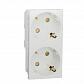 Розетка двойная Schneider Electric Unica New Modular с/з со шторками NU306718A - фото №1
