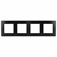 Рамка 4-постовая ЭРА 12 сатин черный 12-5104-06 Б0052534 - фото №1