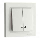 Выключатель Mono Electric Despina двухклавишный с подсветкой слоновая кость 102-010025-103
