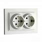 Розетка 2К+З двойная Mono Electric Despina 16A 250V винтовое подключение слоновая кость 102-010004-120 - фото №1