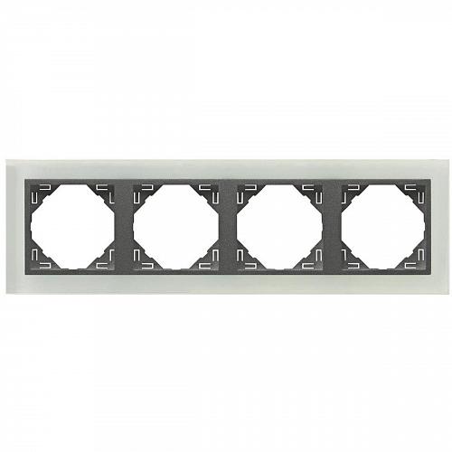 Рамка 4-постовая Efapel Logus 90 Crystal стекло/серый 90940 TCS