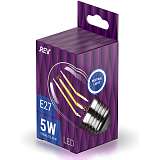 Лампа светодиодная филаментная REV G45 E27 5W 4000K дневной свет шар 32484 3