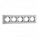 Рамка 5-постовая Mono Electric Style Aluminium серебро 107-800000-164