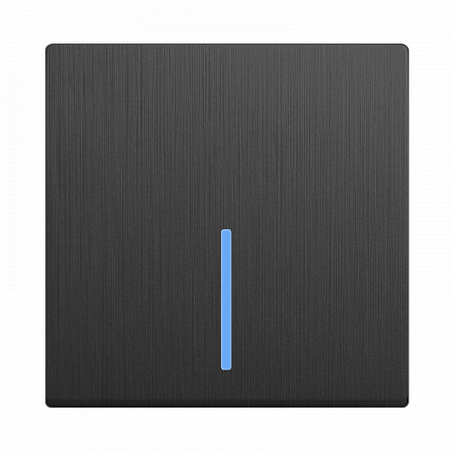 Выключатель Werkel одноклавишный проходной с подсветкой Графит рифленый WL04-SW-1G-2W-LED 4690389146046