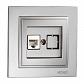 Розетка компьютерная RJ45 Mono Electric Despina 6 кат серебро 102-212105-125 - фото №1