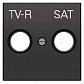 Лицевая панель ABB Sky розетки TV-R-SAT чёрный бархат 2CLA855010A1501 - фото №1