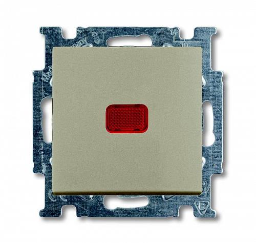 Выключатель кнопочный одноклавишный ABB Basic55 10A 250V с подсветкой шампань 2CKA001413A1092