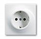 Розетка ABB Impuls Schuko с/з 16A 250V безвинтовой зажим альпийский белый 2CKA002011A3790 - фото №1