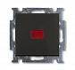 Выключатель кнопочный одноклавишный ABB Basic55 10A 250V с подсветкой chateau-черный 2CKA001413A1096 - фото №1