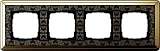 Рамка 4-постовая Gira ClassiX Art латунь/черный 0214672