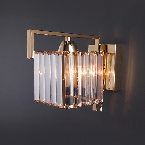 Бра Eurosvet April 10117/1 золото/прозрачный хрусталь Strotskis