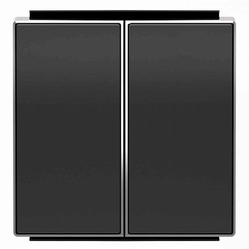 Лицевая панель ABB Sky выключателя двухклавишного чёрный бархат 2CLA854200A1501