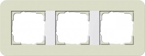 Рамка 3-постовая Gira E3 песочный/белый глянцевый 0213417